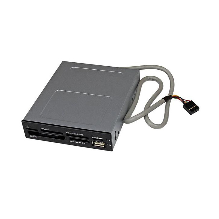 StarTech.com Lecteur de cartes mémoire interne de 3,5 pouces avec port USB 2.0 - Multicartes 22-en-1 - Noir