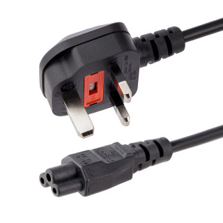 StarTech.com Cordon d'alimentation en trèfle pour GB BS1363 vers C5 de 2m pour ordinateur portable M/F - Noir