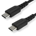 StarTech.com Câble de Charge Rapide USB-C de 2m, Robuste, Charge et Synchronisation, 60W (3A) PD, USB 2.0, Gaine TPE Noire et 