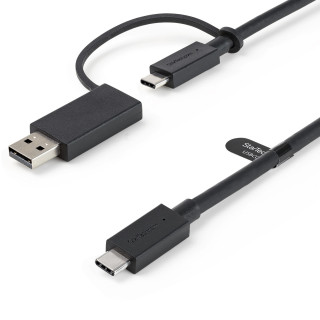 StarTech.com Câble USB-C de 1m avec Adaptateur USB-A Dongle, USB 10Gbps/5Gbps, 100W (5A) PD, 8K 60Hz/4K 144Hz DP Alt Mode - Co