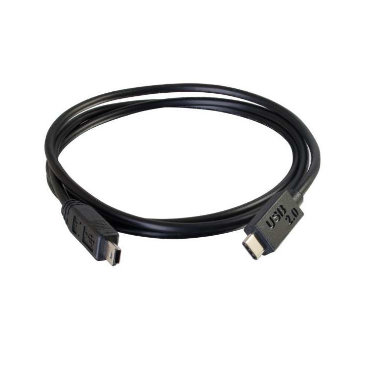 C2G USB 2.0, C - Mini B, 3m câble USB USB C Mini-USB B Noir