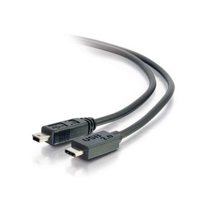 C2G USB 2.0, C - Mini B, 3m câble USB USB C Mini-USB B Noir
