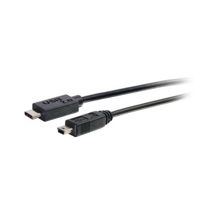 C2G USB 2.0, C - Mini B, 3m câble USB USB C Mini-USB B Noir