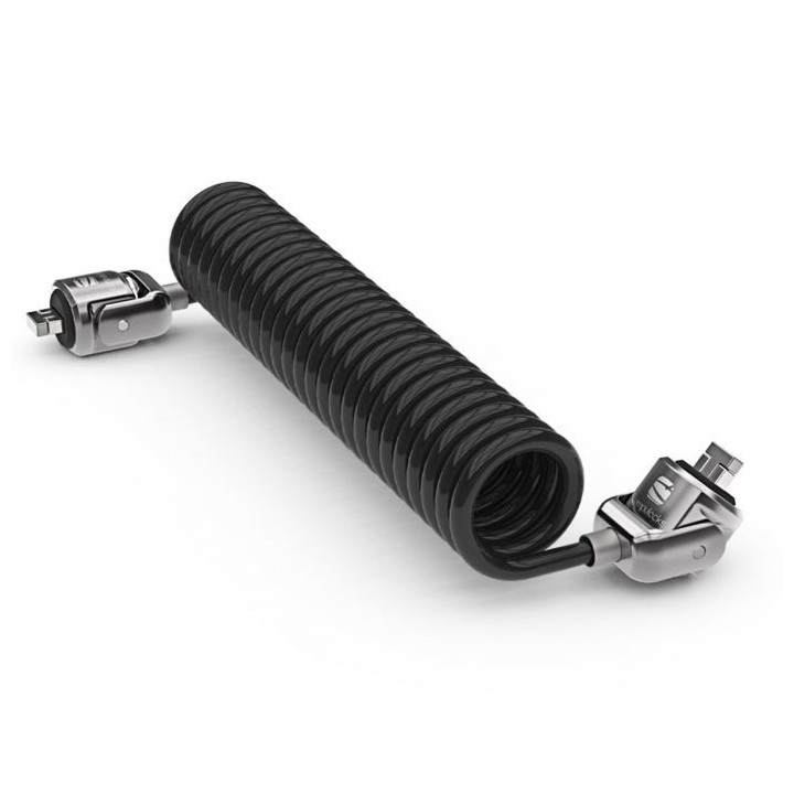 Compulocks Dual Head Coiled Cable Keyed Lock câble antivol Noir