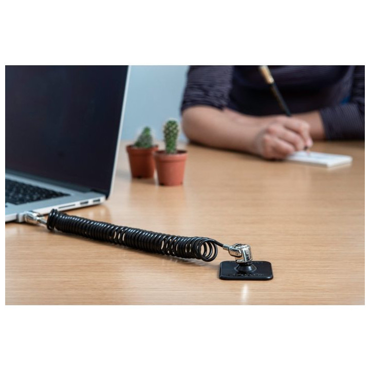 Compulocks Dual Head Coiled Cable Keyed Lock câble antivol Noir