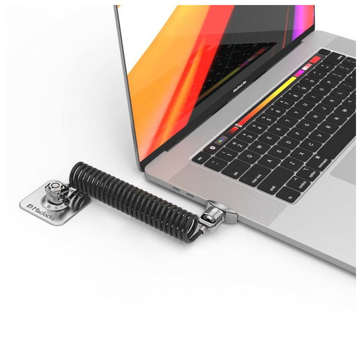 Compulocks Dual Head Coiled Cable Keyed Lock câble antivol Noir