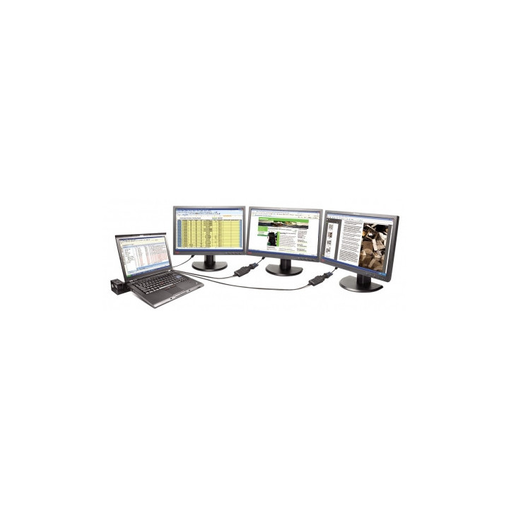 Lenovo USB 3.0 - DVI/VGA adaptateur graphique USB 2048 x 1152 pixels Noir