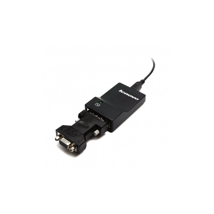 Lenovo USB 3.0 - DVI/VGA adaptateur graphique USB 2048 x 1152 pixels Noir