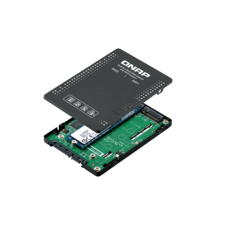QNAP QDA-A2MAR Boîtier de disques de stockage Enceinte ssd Noir M.2