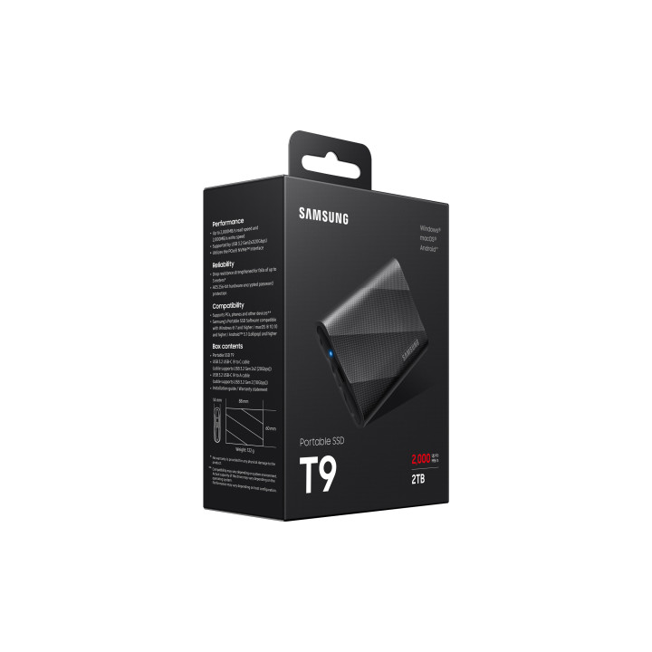 Samsung MU-PG2T0B 2 To USB Type-C 3.2 Gen 2 (3.1 Gen 2) Noir