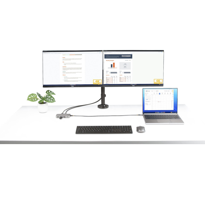 StarTech.com Adaptateur USB-C Triple Moniteur Multiport - Double HDMI 4K 60Hz + 4K 30Hz et DisplayPort, Hub USB 10Gbps 3 ports,