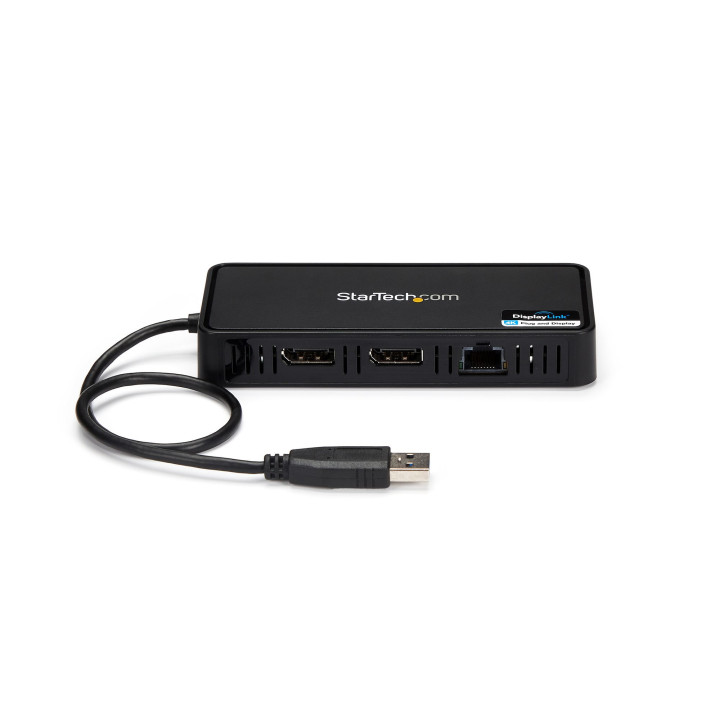 StarTech.com Mini Dock USB 3.0 - Station d'Acceuil USB-A Double Écran avec Vidéo DisplayPort 4K 60Hz & Gigabit Ethernet - Câ