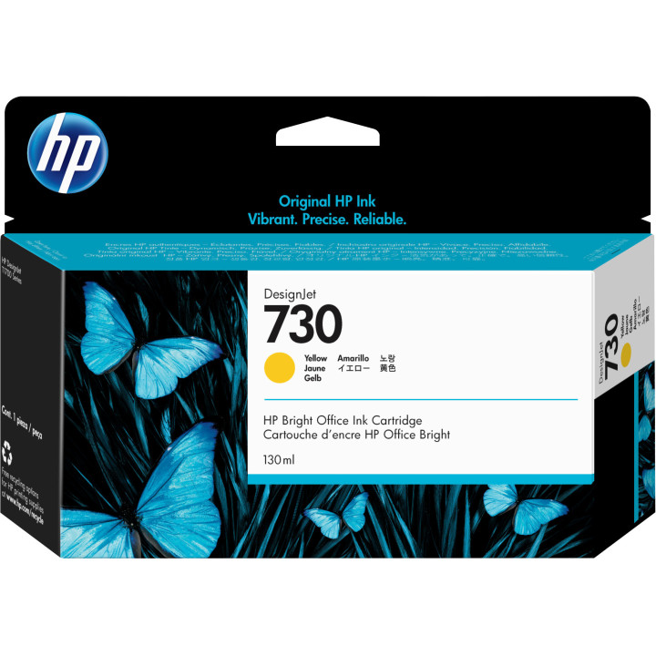 HP Cartouche d’encre 730 DesignJet jaune, 130 ml