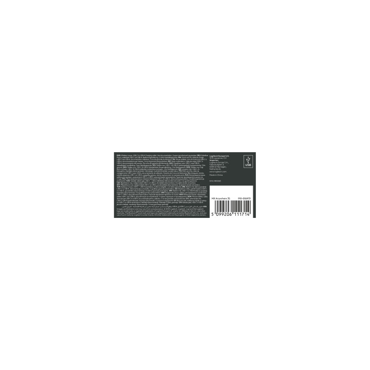 Logitech 910-006931 souris Bureau Droitier RF sans fil + Bluetooth Laser 8000 DPI