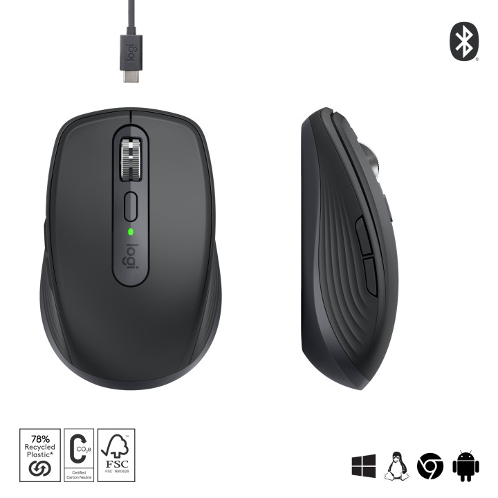 Logitech 910-006929 souris Bureau Droitier RF sans fil + Bluetooth Laser 8000 DPI