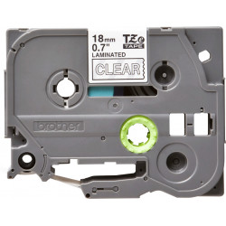 Brother TZe-145 - Cassette à ruban pour étiqueteuse originale – Blanc sur transparent, 18 mm de large
