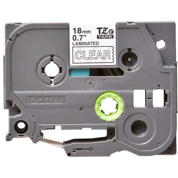 Brother TZe-145 - Cassette à ruban pour étiqueteuse originale – Blanc sur transparent, 18 mm de large