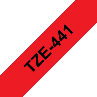 Brother TZe-441 - Cassette à ruban pour étiqueteuse originale – Noir sur rouge, 18 mm de large
