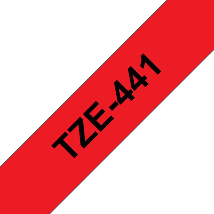 Brother TZe-441 - Cassette à ruban pour étiqueteuse originale – Noir sur rouge, 18 mm de large