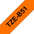 Brother Cassette à ruban pour étiqueteuse TZe-B51 originale – Orange fluorescent, 24 mm de large