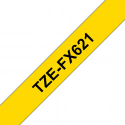 Brother TZE-FX621 ruban d'étiquette Noir sur jaune
