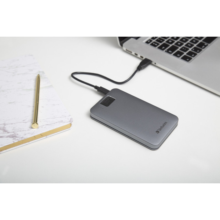 Verbatim 53652 disque dur externe 1 To 5400 tr/min 2.5" USB Type-C 3.2 Gen 1 (3.1 Gen 1) Gris