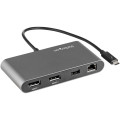 StarTech.com Mini Station d'Accueil Thunderbolt 3 - Dock Portable pour Deux Écrans avec DP 4K 60Hz, 1x hub USB-A (USB 3.0/5 Gb
