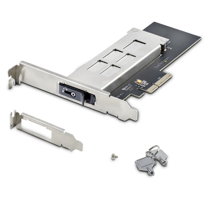 StarTech.com Adaptateur SSD M.2 NVMe vers PCIe x4 avec Plateau Amovible pour Slot d'Extension PCI Express, Carte Adaptateur PCI