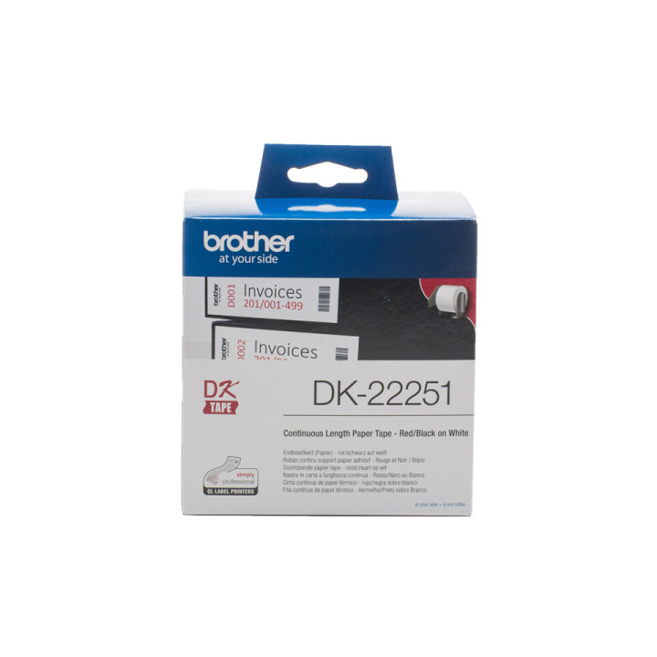 Brother DK-22251 ruban d'étiquette Noir et rouge sur blanc