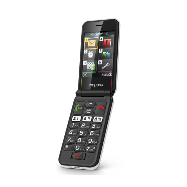 Emporia SIMPLICITYglam.4G 7,11 cm (2.8") 106 g Noir, Blanc Téléphone pour seniors