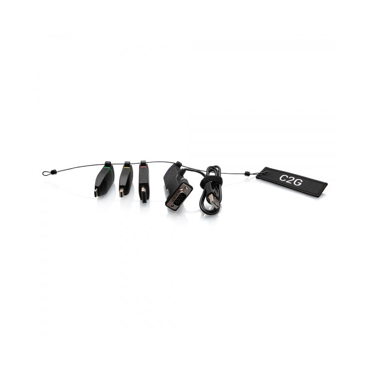 C2G Boucle d’adaptateurs 4K HDMI® universelle avec code couleur Mini DisplayPort™, DisplayPort, USB-C® et VGA