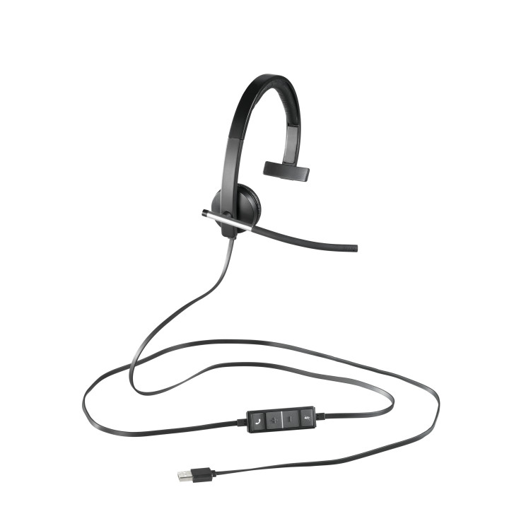 Logitech 981-000514 écouteur/casque Avec fil Arceau Bureau/Centre d'appels USB Type-A Noir, Argent