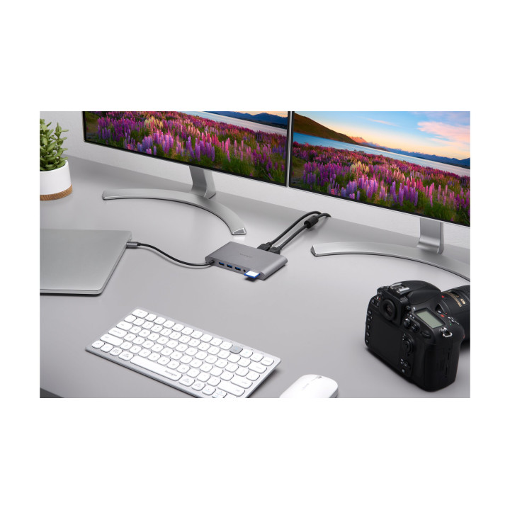 Kensington UH1440P Station d’accueil mobile USB-C 5 Gbits/s sans pilote avec double sortie vidéo – DP/HDMI/VGA