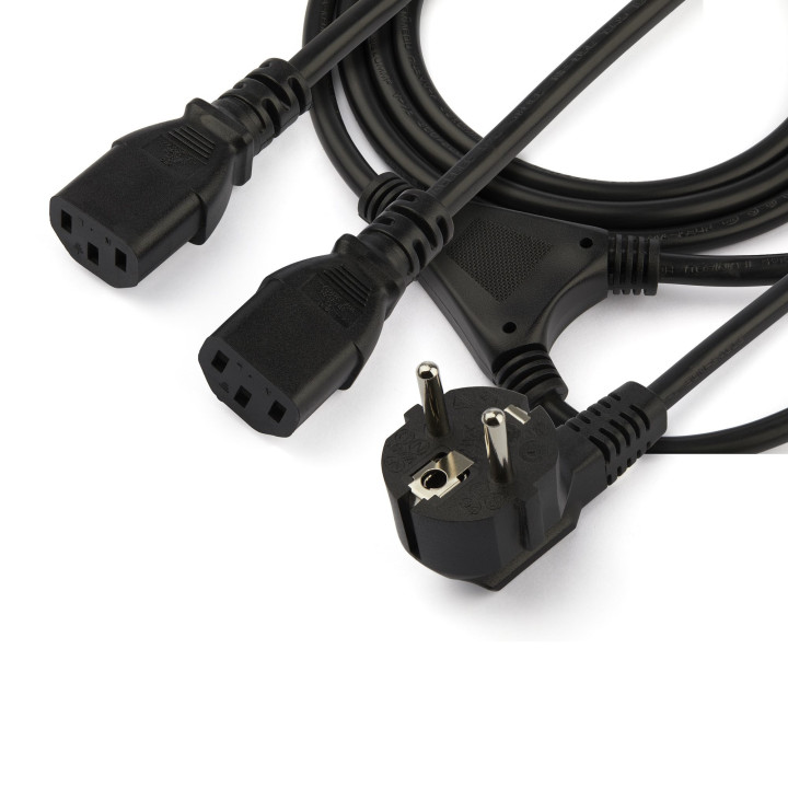 StarTech.com Câble d'alimentation PC - Cordon secteur en Y Schuko vers C13 de 2 m