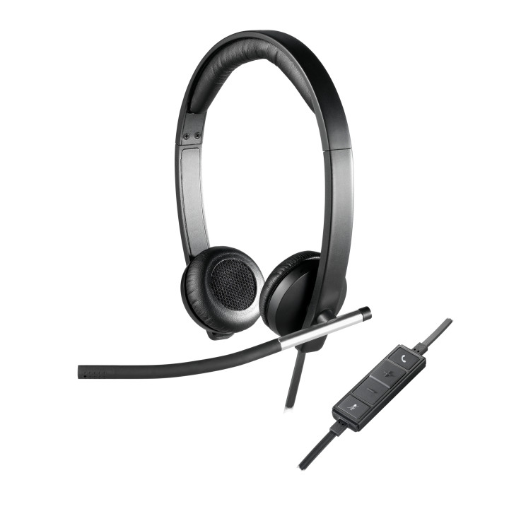 Logitech 981-000519 écouteur/casque Avec fil Arceau Bureau/Centre d'appels USB Type-A Noir, Argent