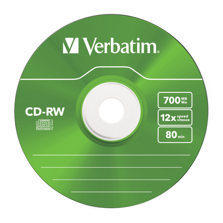 Verbatim CD-RW Colour 12x 700 Mo 5 pièce(s)