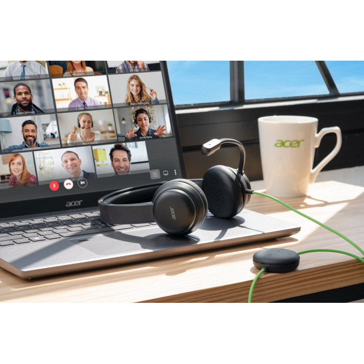 Acer GP.HDS11.01N écouteur/casque Avec fil Arceau Appels/Musique Noir