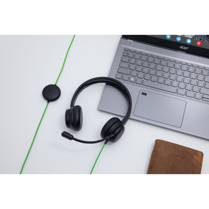 Acer GP.HDS11.01N écouteur/casque Avec fil Arceau Appels/Musique Noir