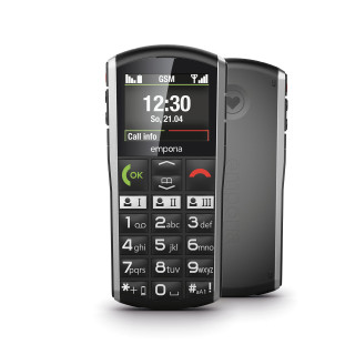 Emporia emporiaSIMPLICITY 5,08 cm (2") 90 g Noir, Argent Téléphone pour seniors