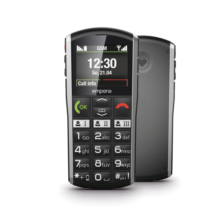 Emporia emporiaSIMPLICITY 5,08 cm (2") 90 g Noir, Argent Téléphone pour seniors