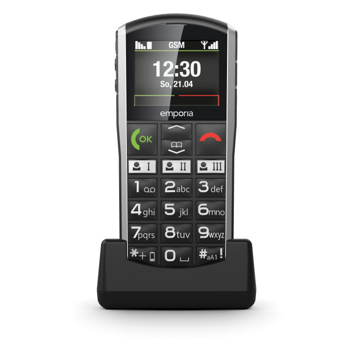 Emporia emporiaSIMPLICITY 5,08 cm (2") 90 g Noir, Argent Téléphone pour seniors