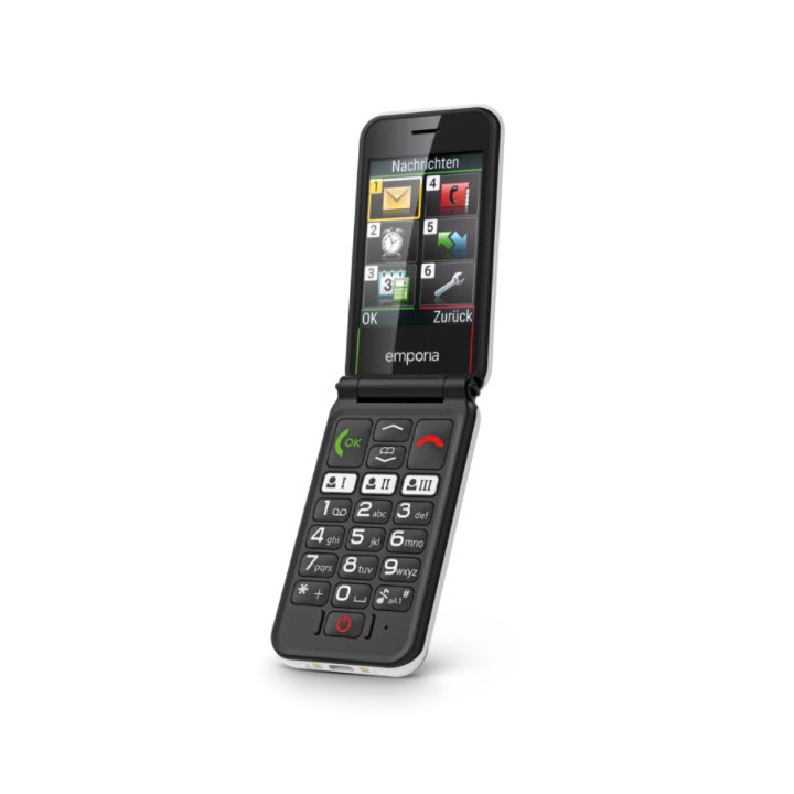 Emporia SIMPLICITYglam 7,11 cm (2.8") 102 g Noir, Blanc Téléphone pour seniors