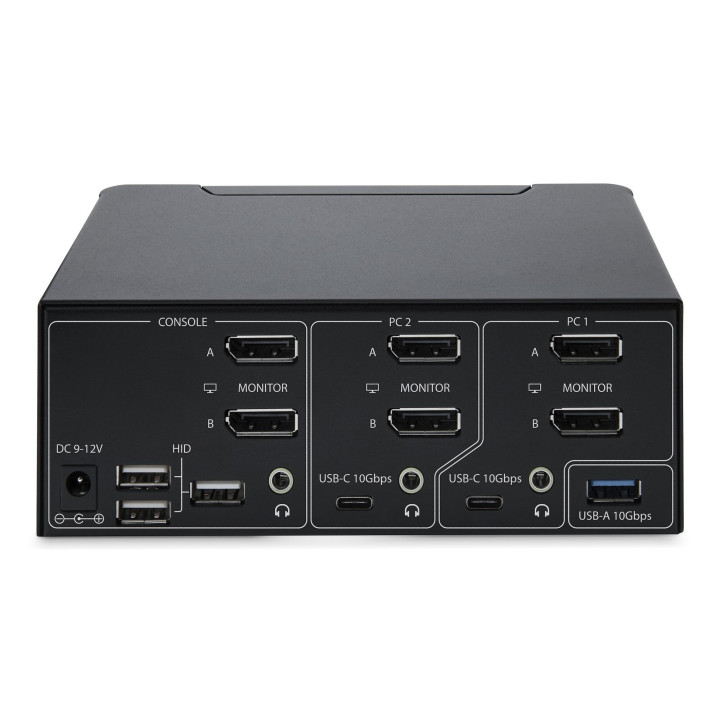 StarTech.com Switch KVM DisplayPort 2 Ports, 8K 60Hz / 4K 144Hz, DP 1.4, 2 Ports USB 10Gbps, 4 Ports USB HID, Commutateur KVM, 