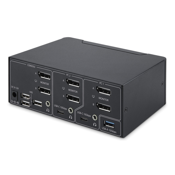 StarTech.com Switch KVM DisplayPort 2 Ports, 8K 60Hz / 4K 144Hz, DP 1.4, 2 Ports USB 10Gbps, 4 Ports USB HID, Commutateur KVM, 