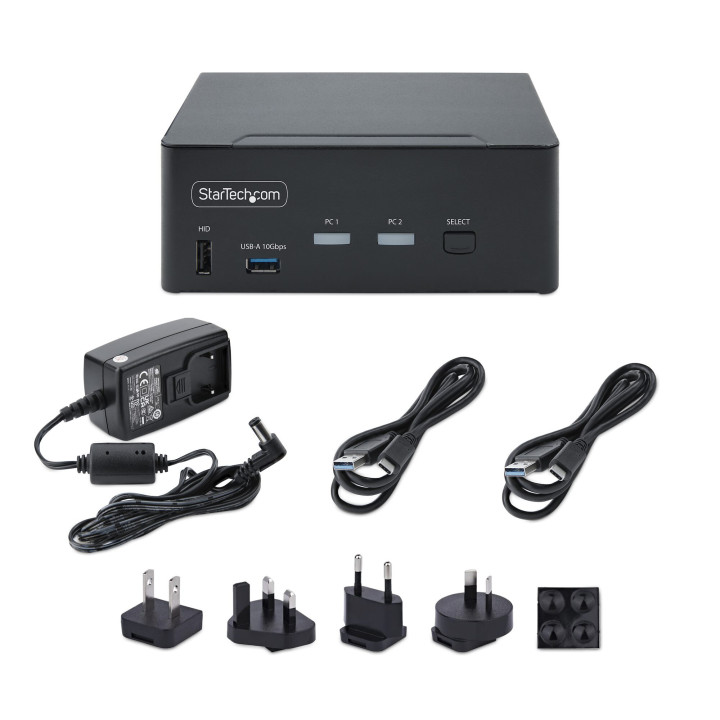 StarTech.com Switch KVM DisplayPort 2 Ports, 8K 60Hz / 4K 144Hz, DP 1.4, 2 Ports USB 10Gbps, 4 Ports USB HID, Commutateur KVM, 