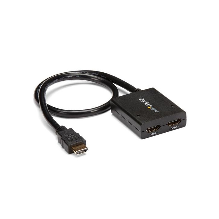 StarTech.com Splitter vidéo HDMI 4K à 2 ports - Répartiteur HDMI 1 x 2 alimenté par USB ou adaptateur d'alimentation