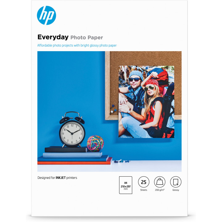 HP Papier photo brillant Everyday - 25 feuilles/A4/210 x 297 mm
