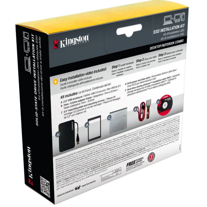 Kingston Technology SNA-B Boîtier de disques de stockage Boîtier HDD Noir 2.5"