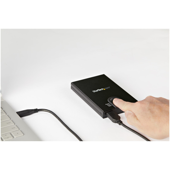 StarTech.com Boîtier de disque dur SATA de 2,5" crypté - Accès par empreinte digitale