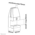 Neomounts NS-CLMP40WHITE Jeu de pinces de bureau (2 pcs) - max 5 kg